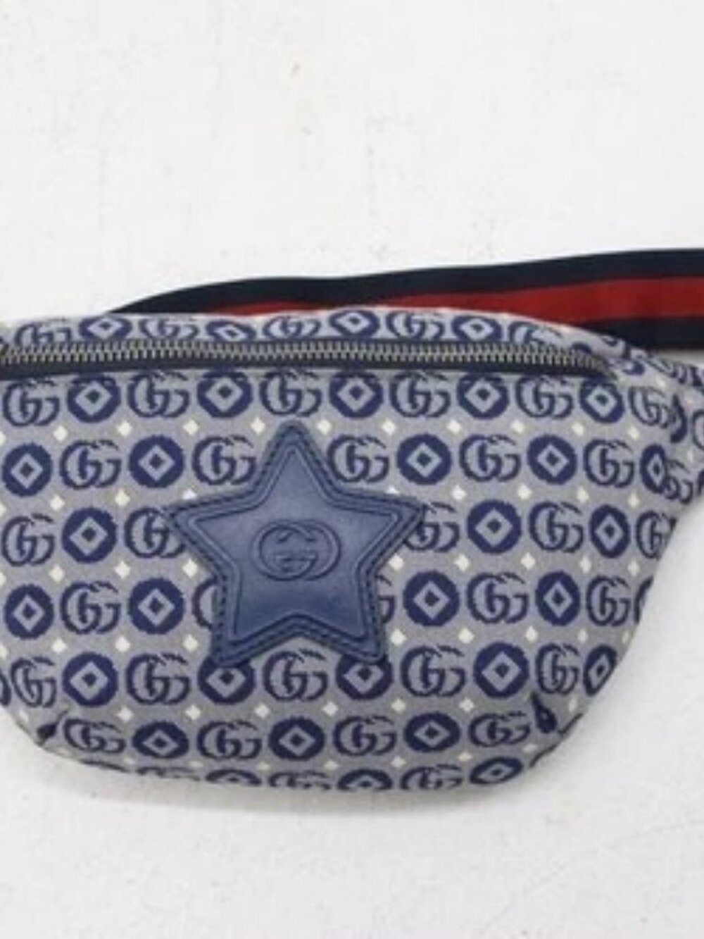 GUCCI Kids Jacquard Logo Patch Belt Bag - Blue